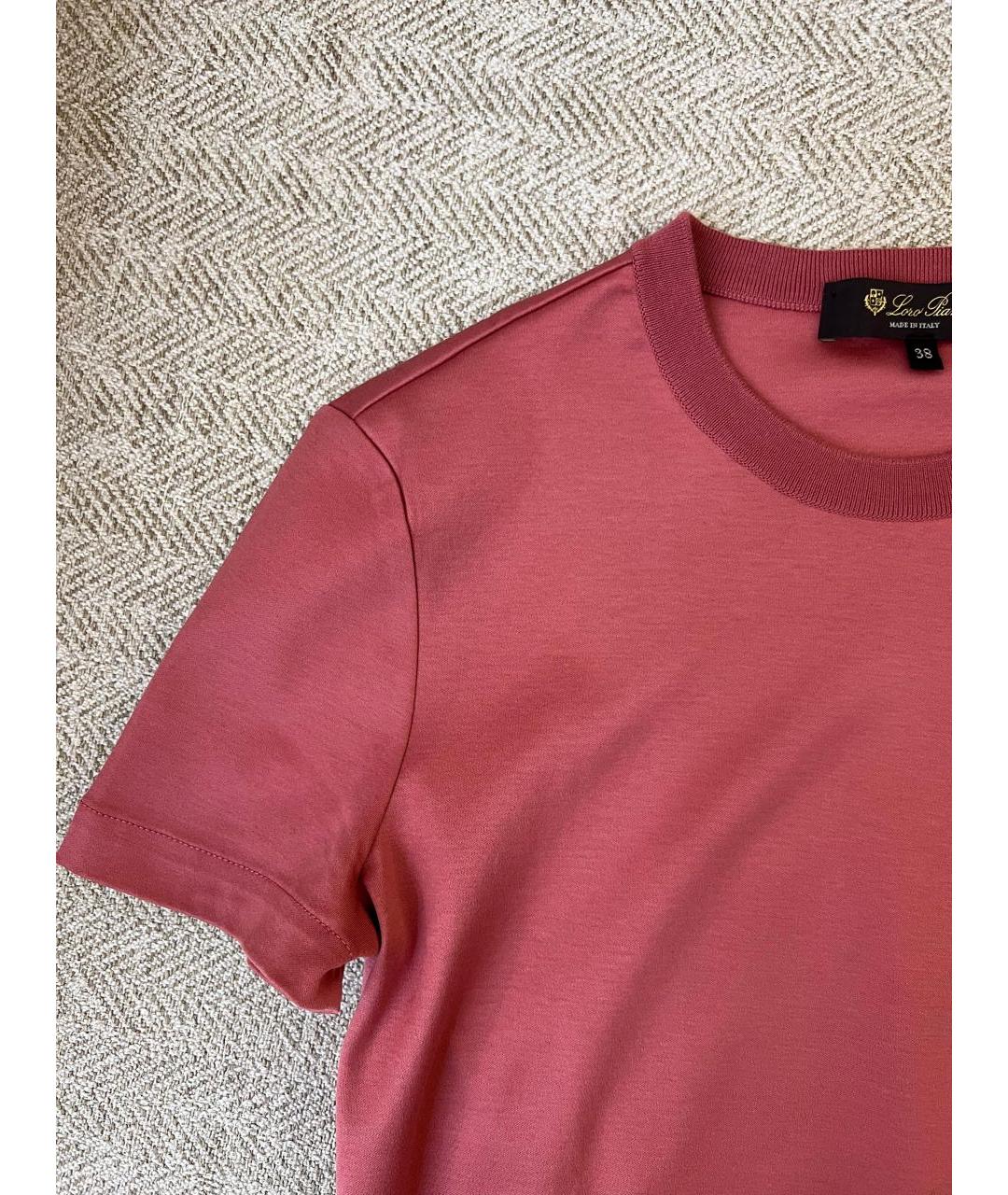 LORO PIANA Коралловая замшевая футболка, фото 8