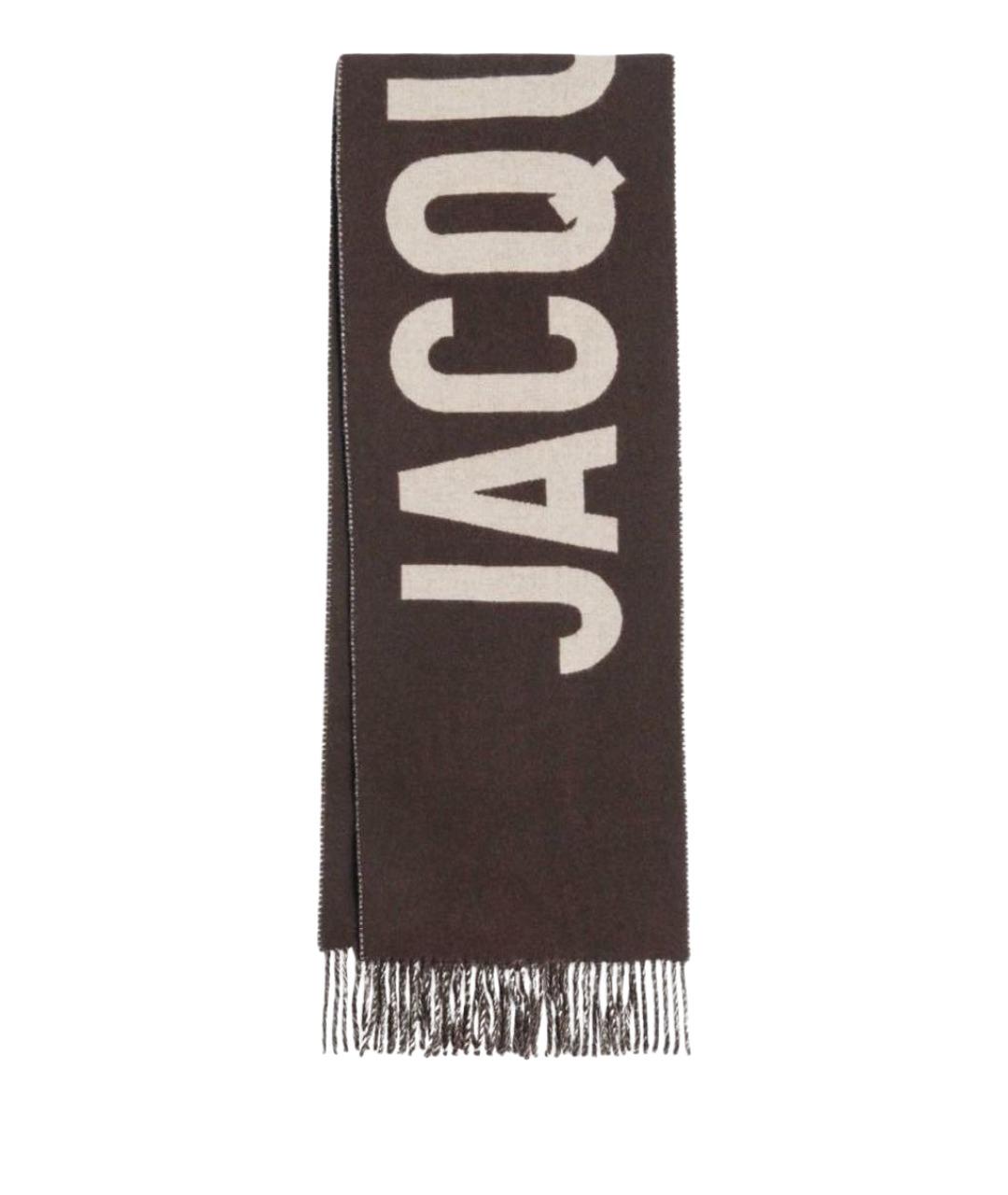 JACQUEMUS Коричневый шерстяной шарф, фото 1