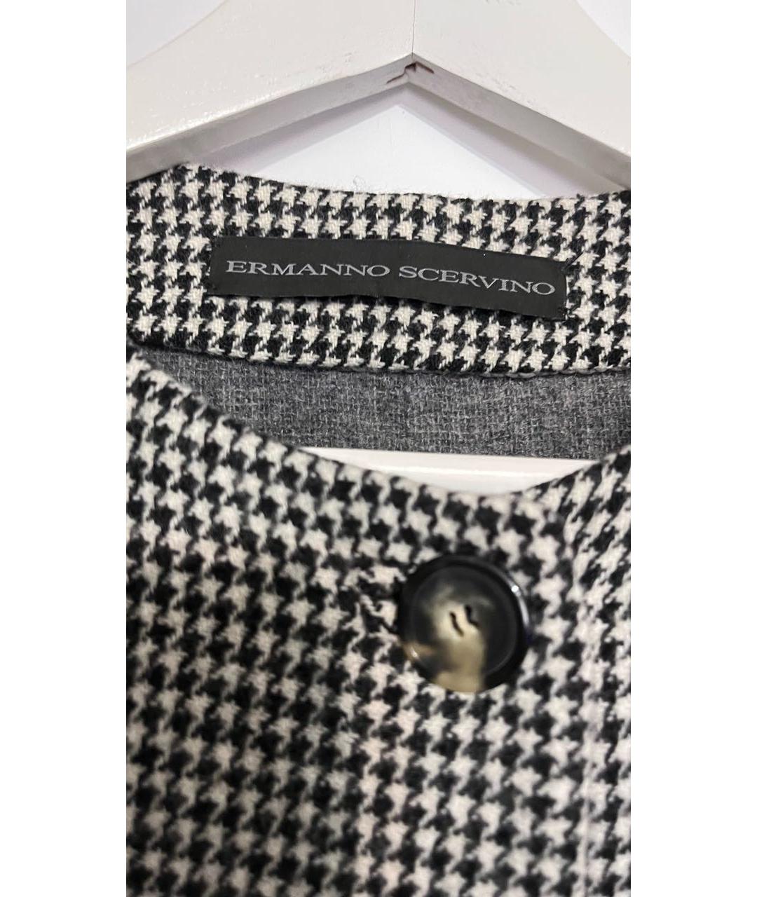 ERMANNO SCERVINO Антрацитовое шерстяное пальто, фото 3