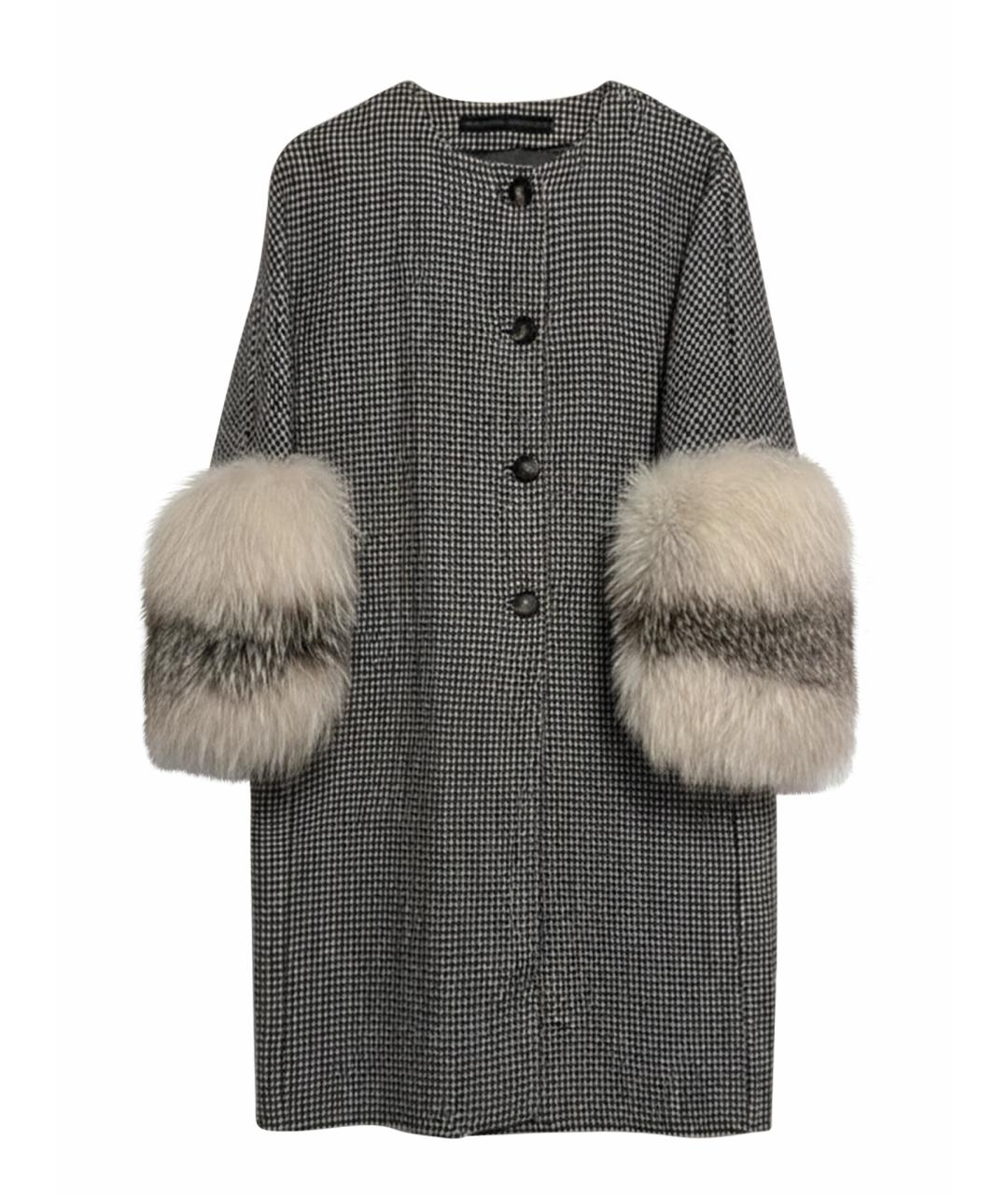 ERMANNO SCERVINO Антрацитовое шерстяное пальто, фото 1