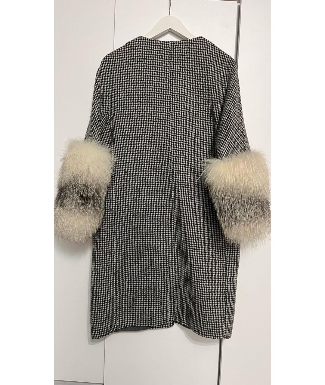 ERMANNO SCERVINO Антрацитовое шерстяное пальто, фото 2