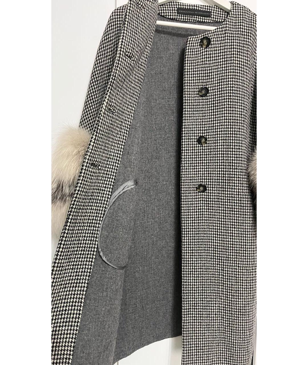 ERMANNO SCERVINO Антрацитовое шерстяное пальто, фото 6