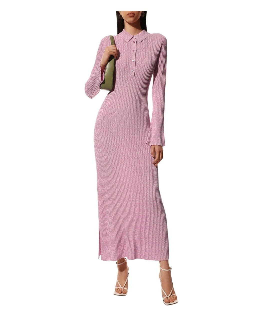 HUGO BOSS Розовое хлопковое вечернее платье, фото 4