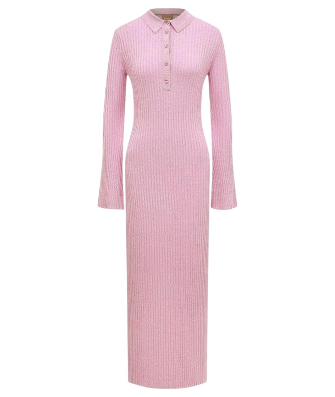 HUGO BOSS Розовое хлопковое вечернее платье, фото 1