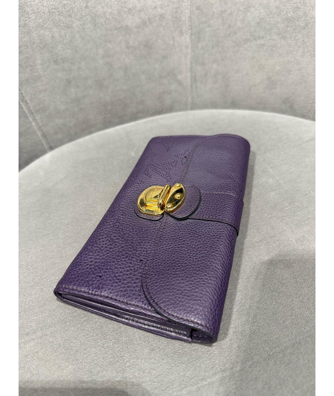 LOUIS VUITTON Фиолетовый кожаный кошелек, фото 3