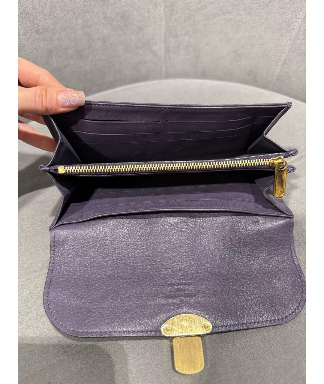 LOUIS VUITTON Фиолетовый кожаный кошелек, фото 7