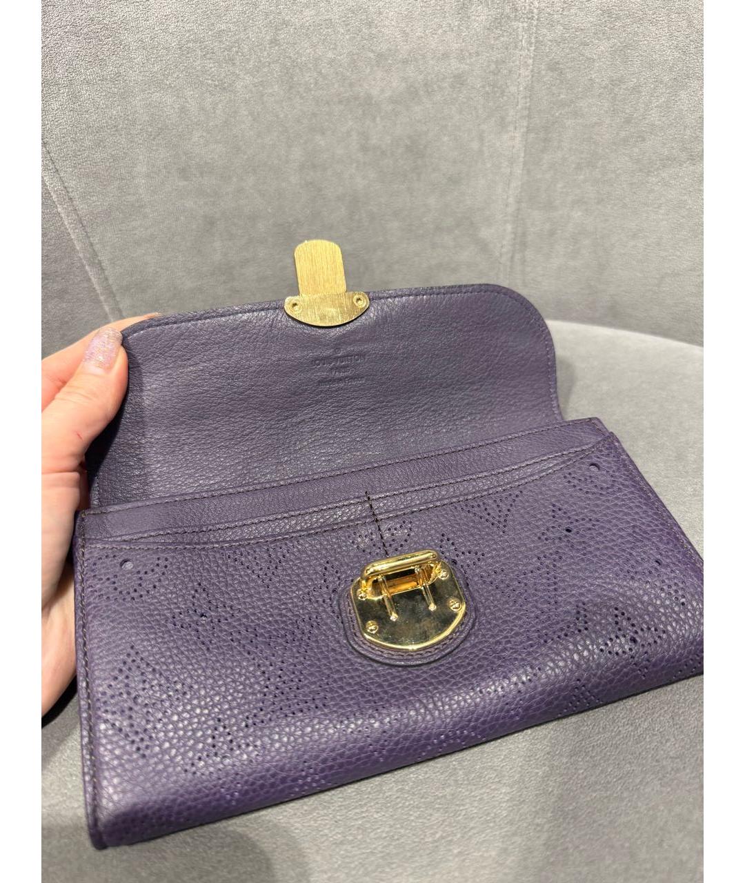 LOUIS VUITTON Фиолетовый кожаный кошелек, фото 6
