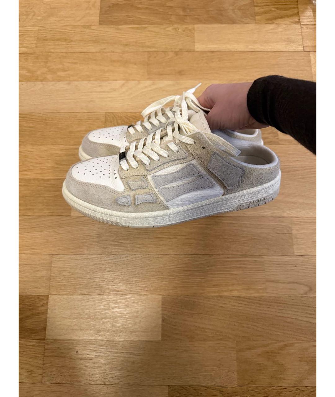 AMIRI Белые кожаные низкие кроссовки / кеды, фото 6