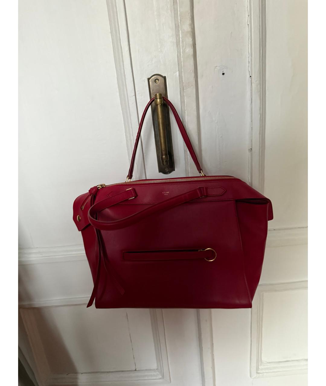 CELINE Красная сумка тоут из искусственной кожи, фото 2