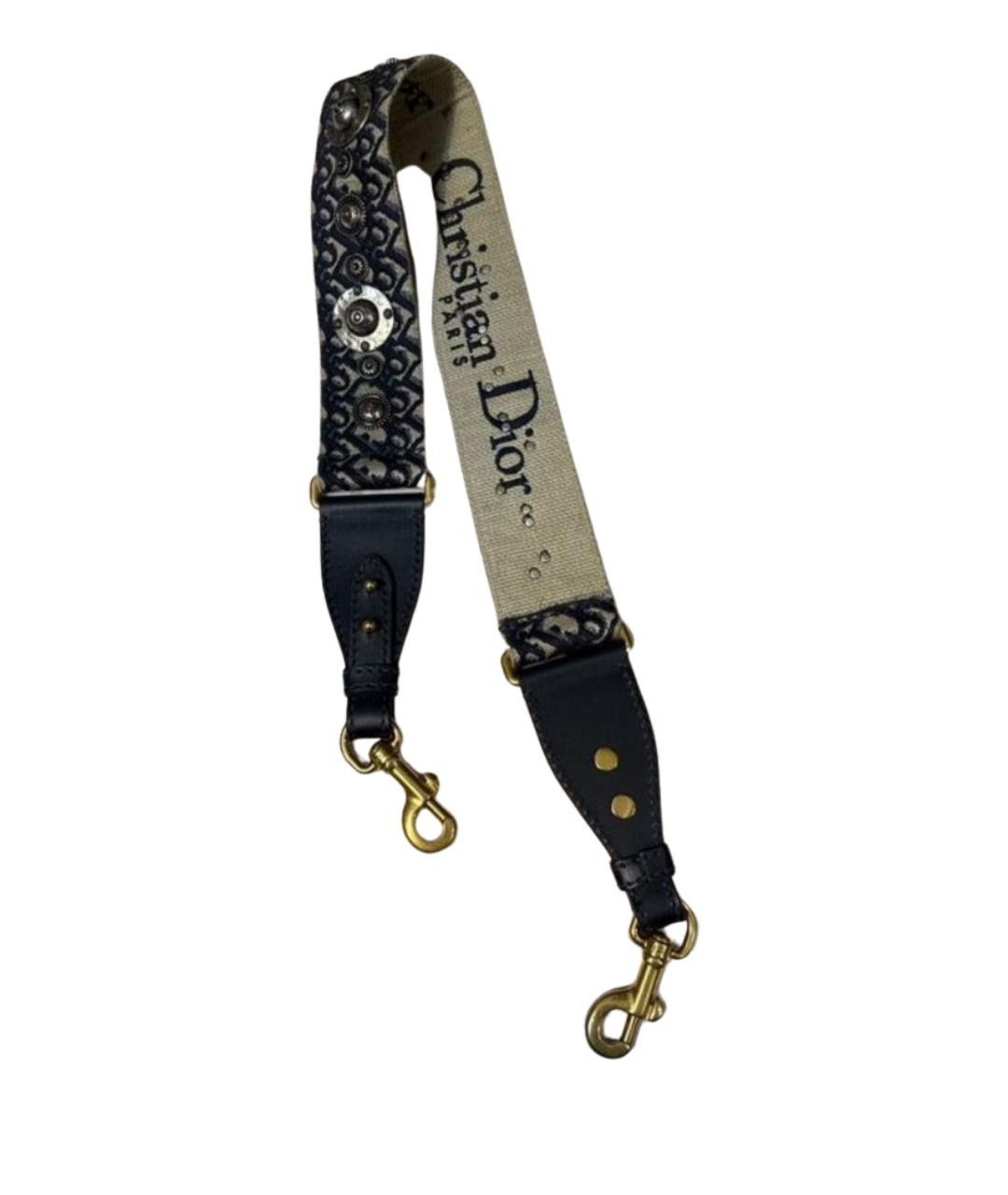 CHRISTIAN DIOR Темно-синий кожаный ремень, фото 1