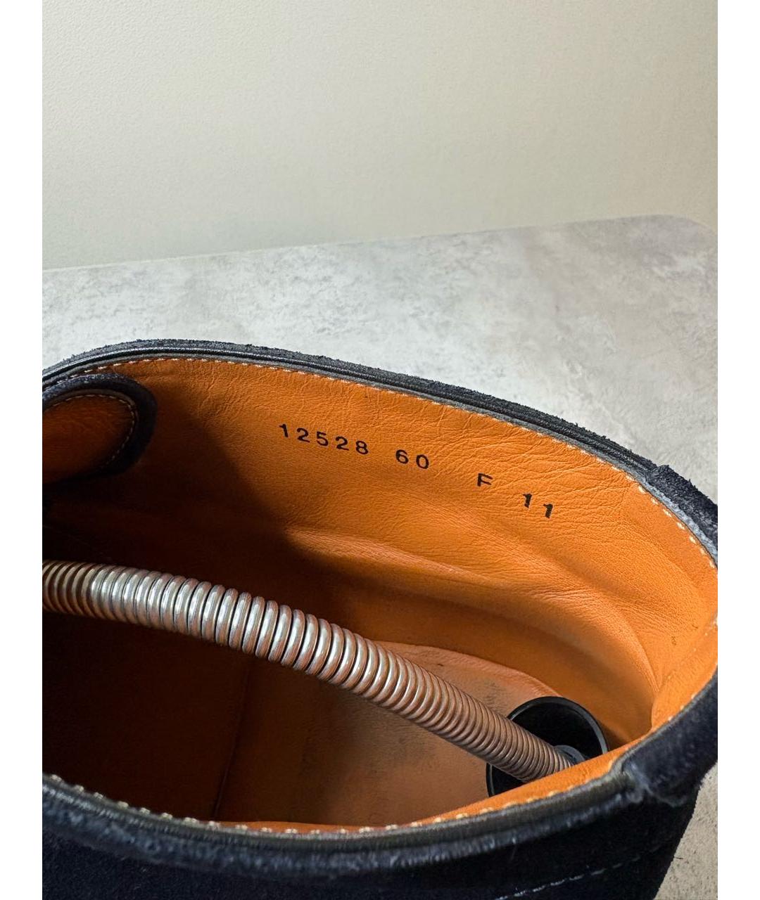 SANTONI Темно-синие замшевые высокие ботинки, фото 8