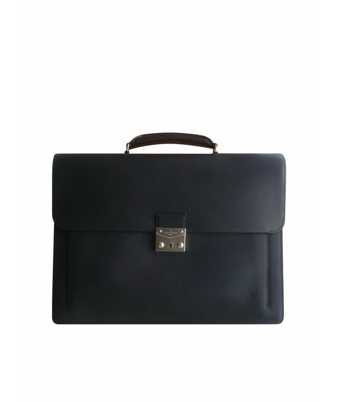 LOUIS VUITTON Черный кожаный портфель, фото 1