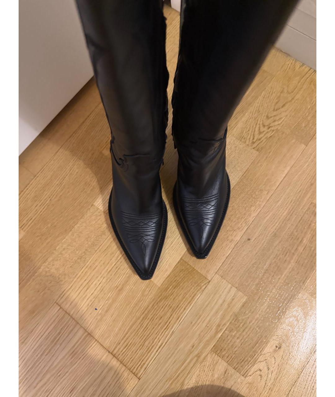SONORA Черные кожаные сапоги, фото 5