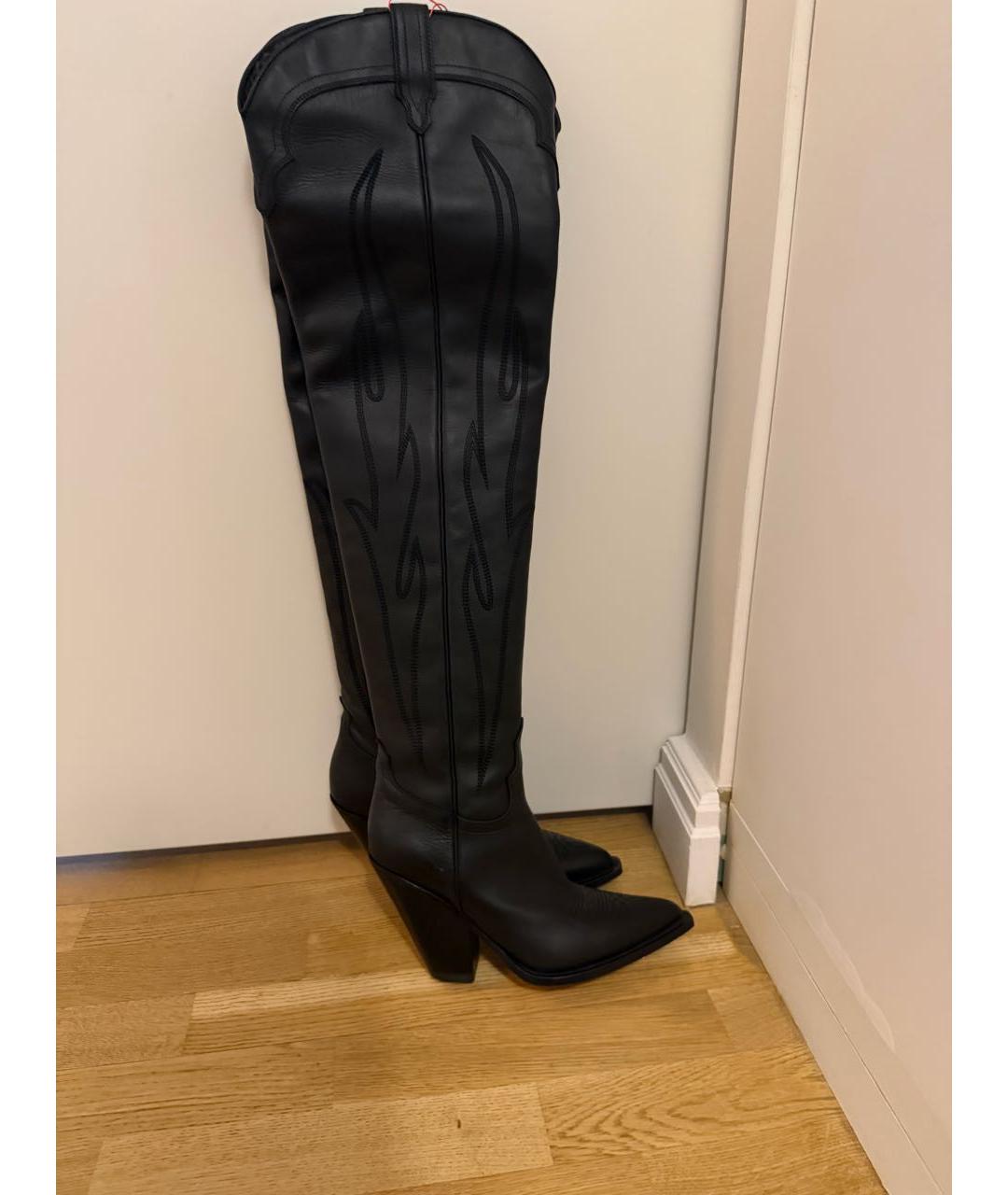 SONORA Черные кожаные сапоги, фото 6