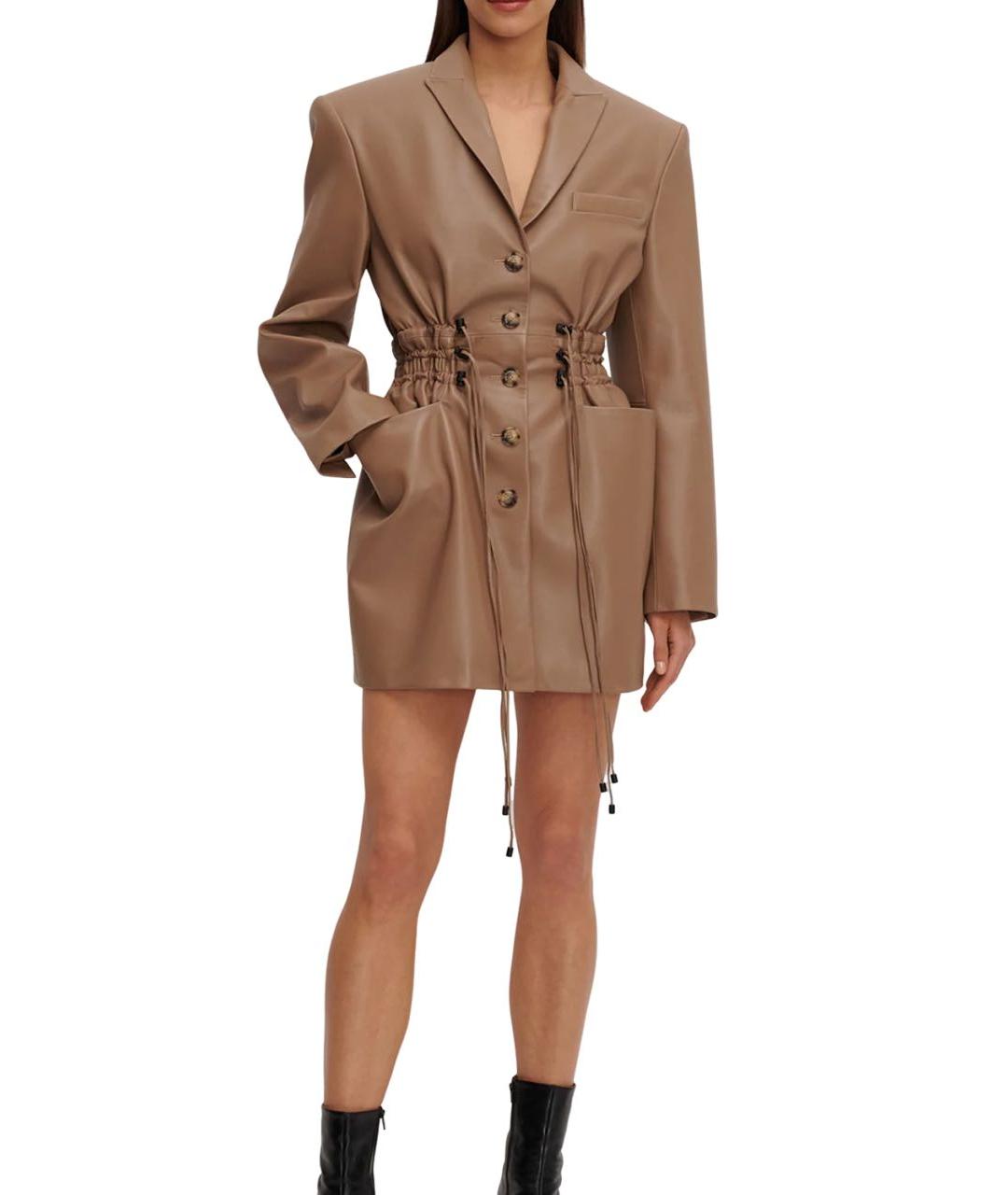 THE MANNEI Коричневый кожаный жакет/пиджак, фото 4