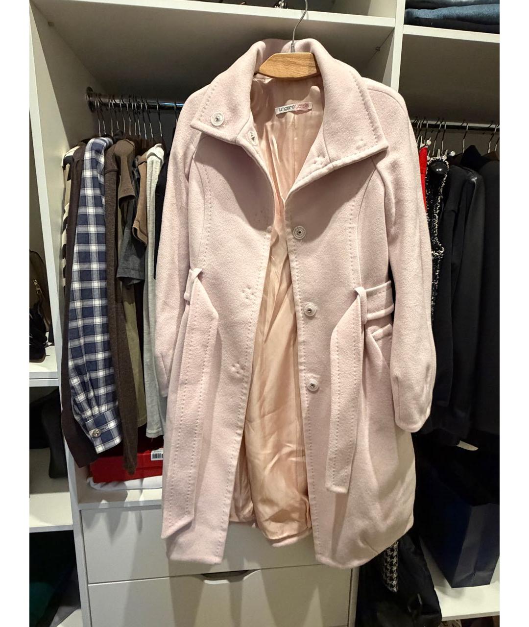 UNGARO Розовое кашемировое пальто, фото 7