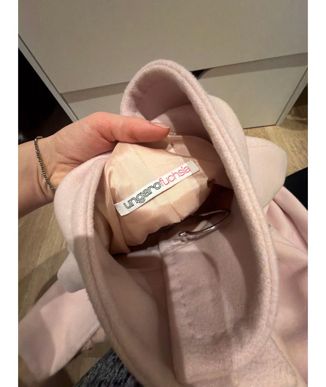 UNGARO Розовое кашемировое пальто, фото 5