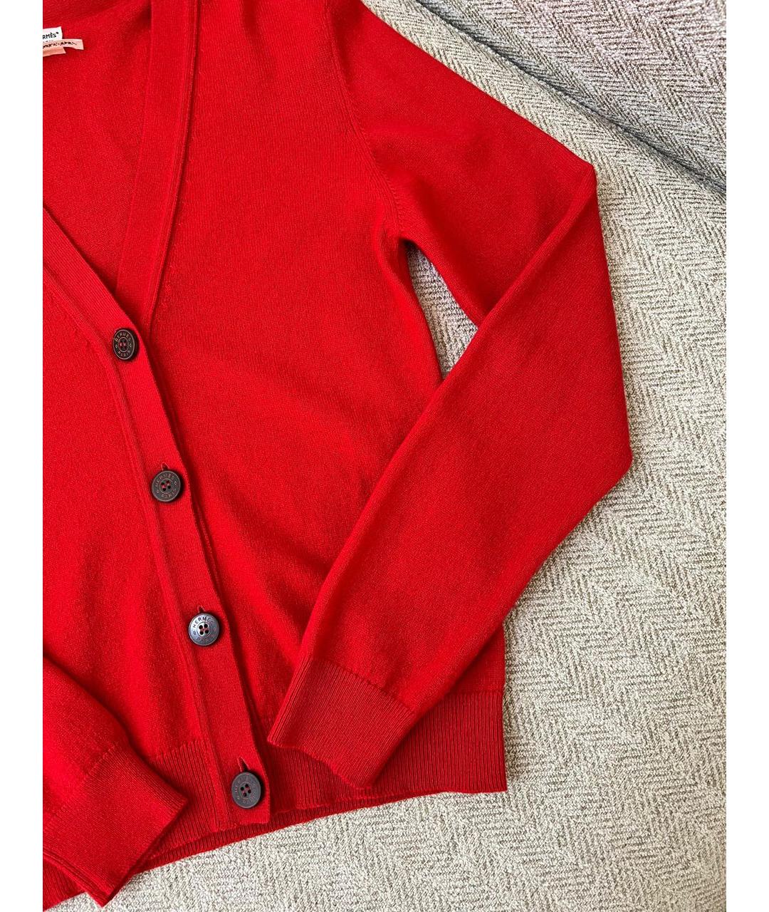HERMES Красный кашемировый кардиган, фото 4