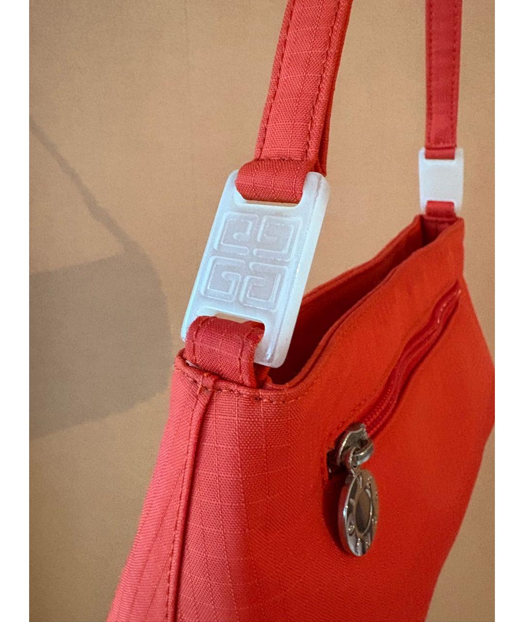 GIVENCHY Оранжевая тканевая сумка с короткими ручками, фото 7