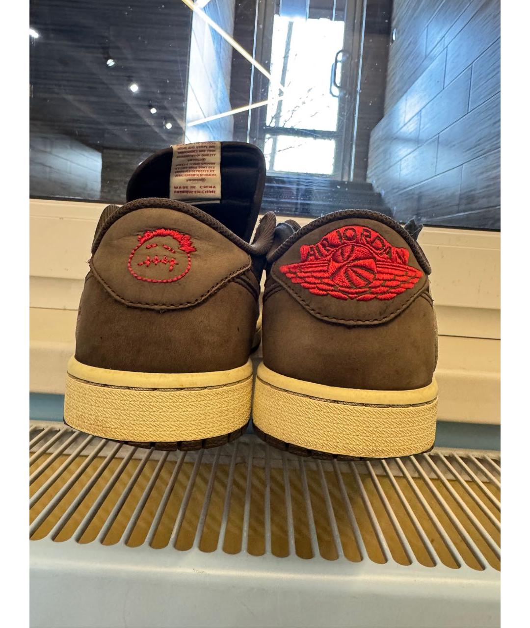 NIKE Коричневые нубуковые низкие кроссовки / кеды, фото 4