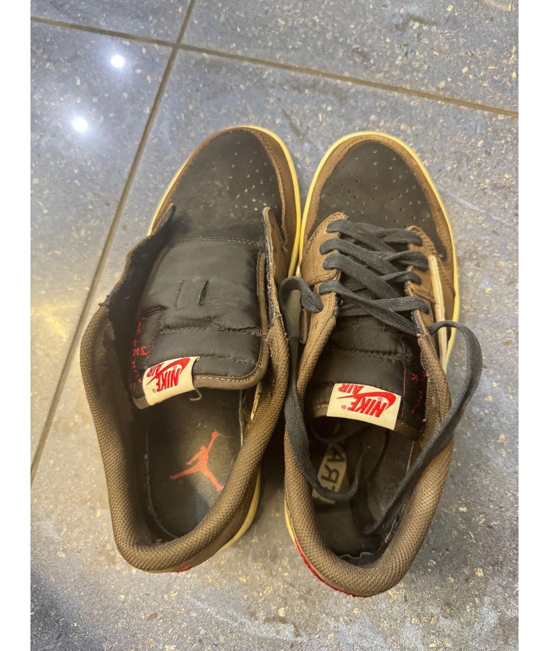 NIKE Коричневые нубуковые низкие кроссовки / кеды, фото 3