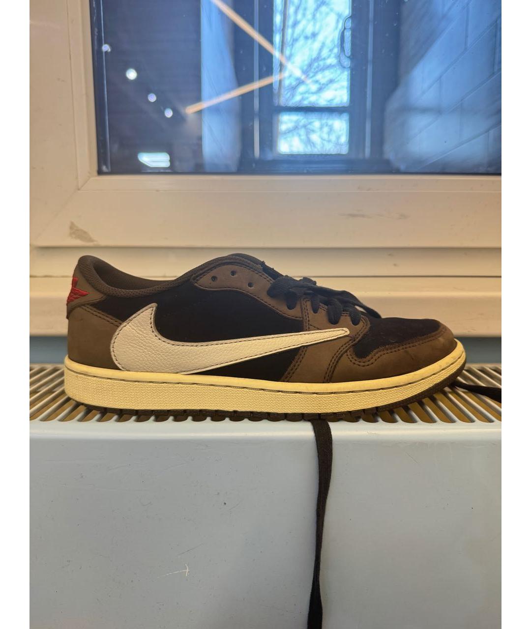 NIKE Коричневые нубуковые низкие кроссовки / кеды, фото 5