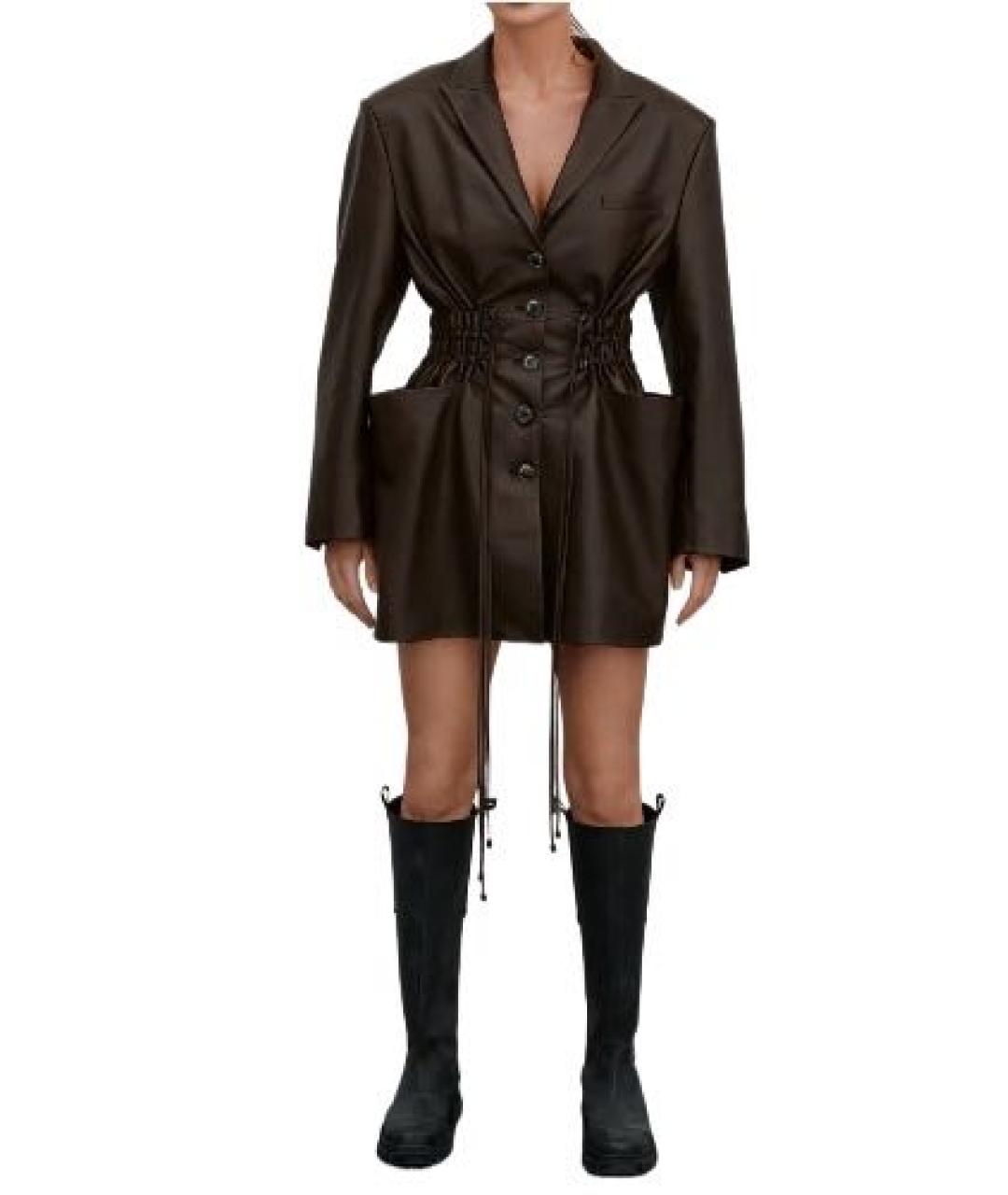 THE MANNEI Коричневый кожаный жакет/пиджак, фото 2