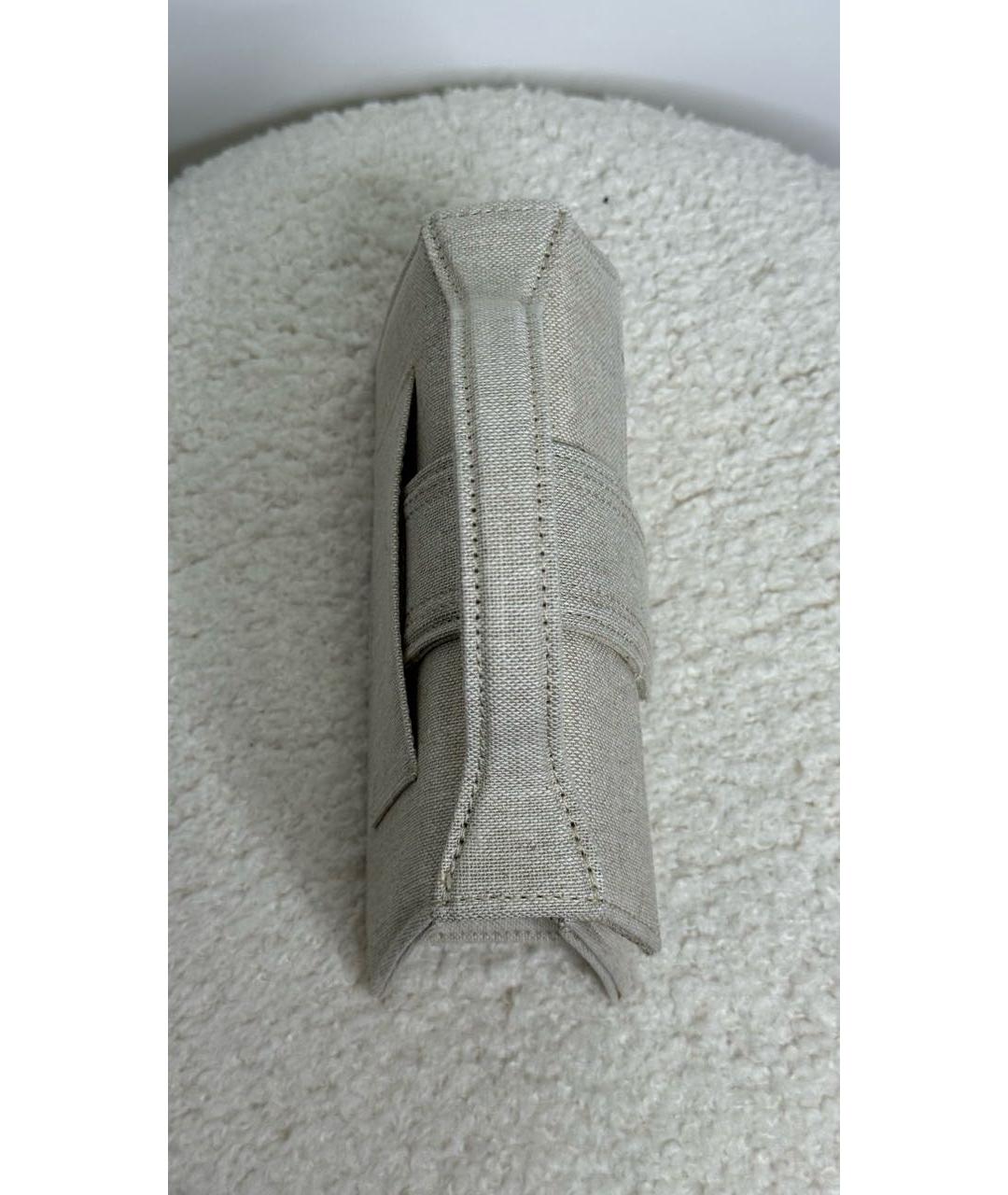 JACQUEMUS Бежевая льняная сумка с короткими ручками, фото 7