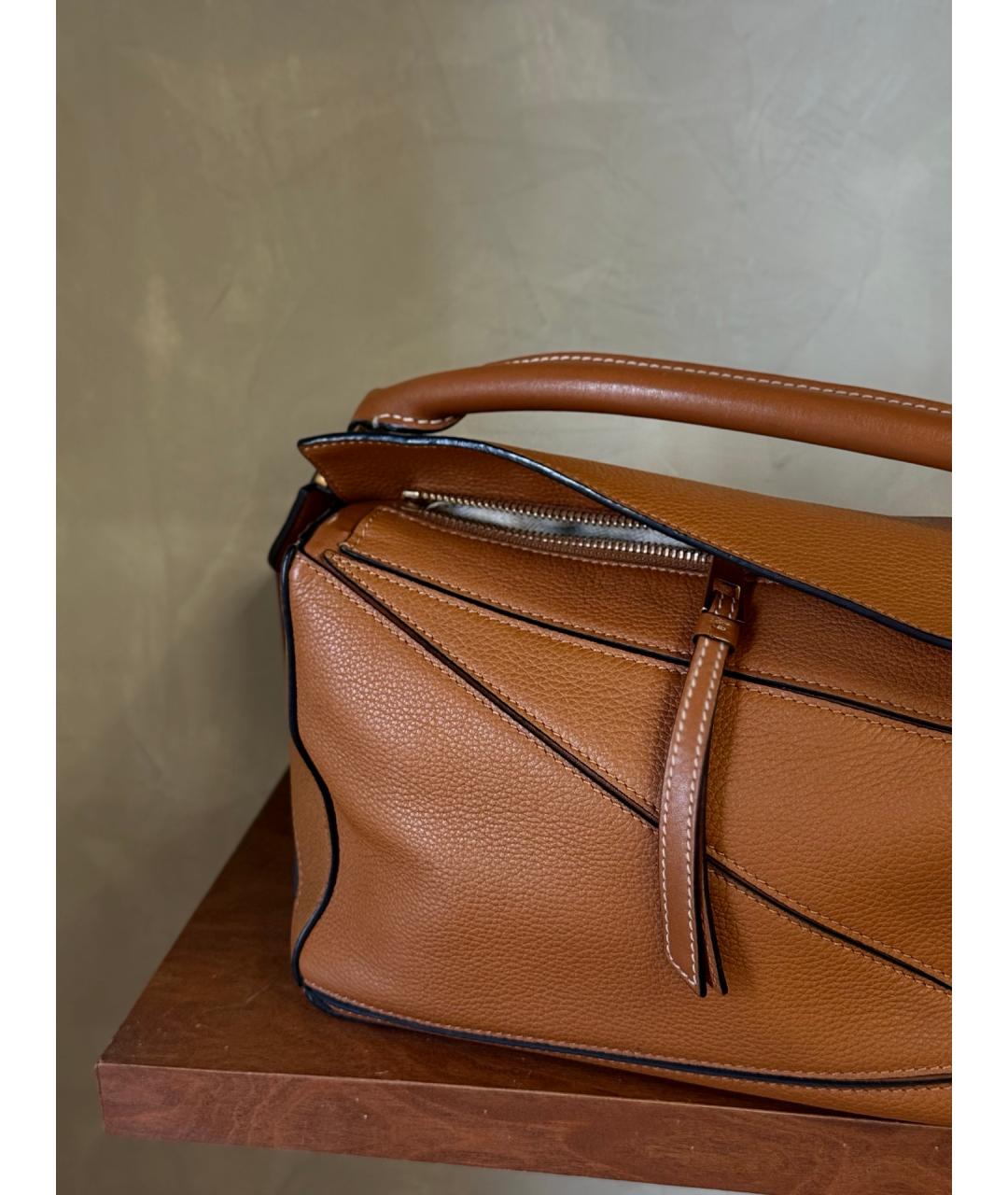 LOEWE Коричневая кожаная сумка с короткими ручками, фото 6