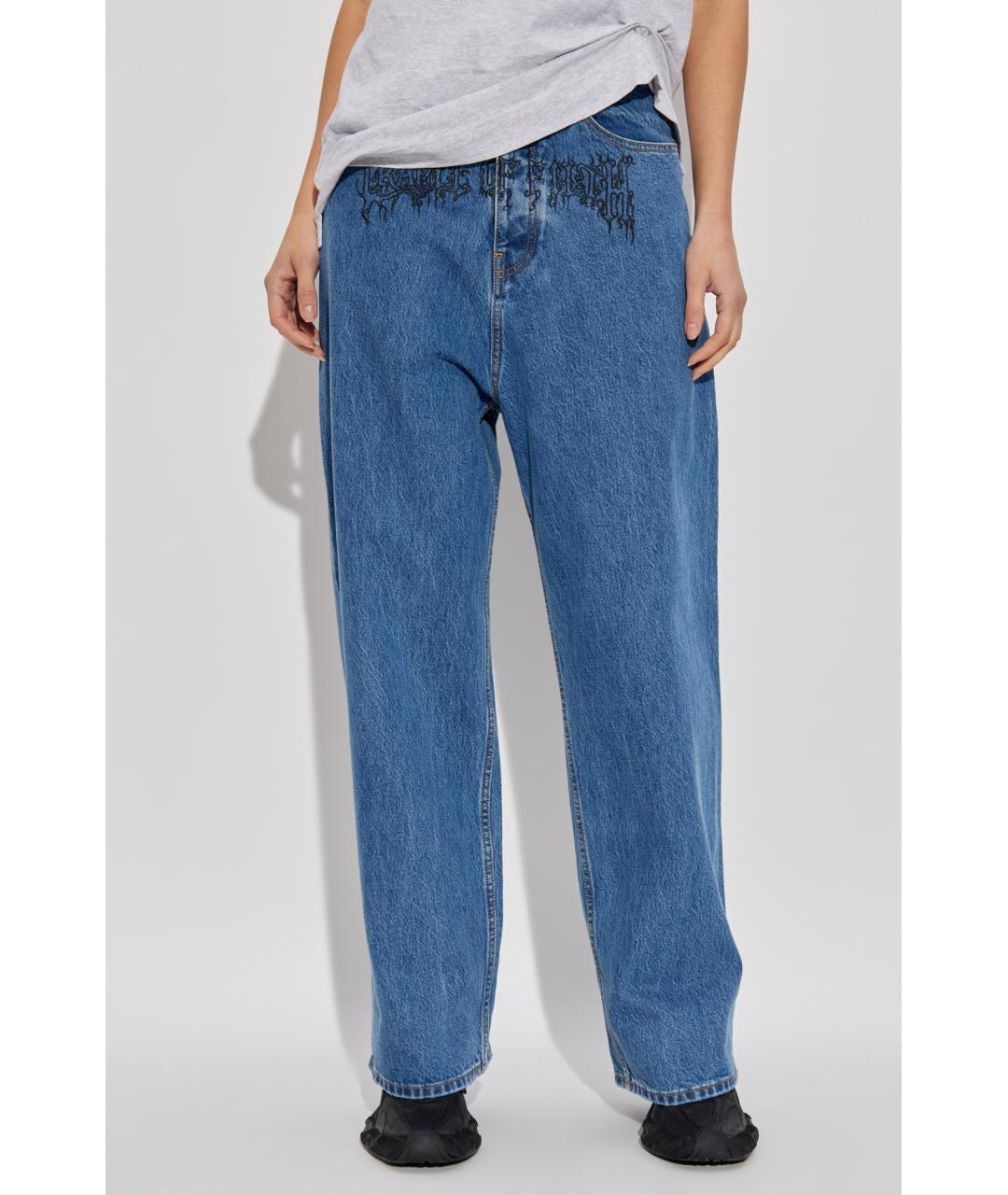 VETEMENTS Синие хлопковые прямые джинсы, фото 3