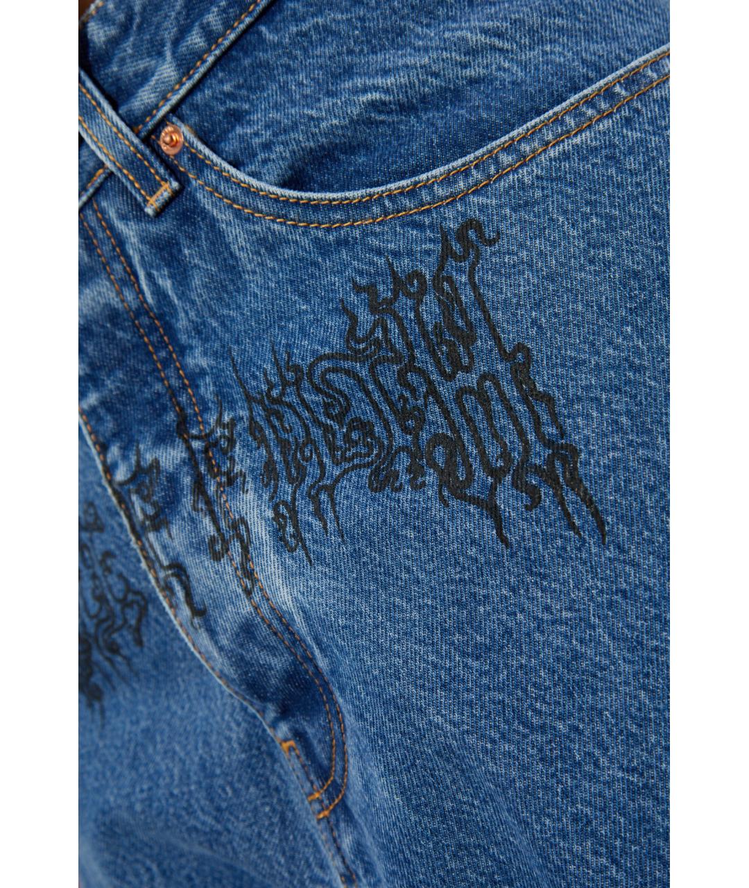 VETEMENTS Синие хлопковые прямые джинсы, фото 5