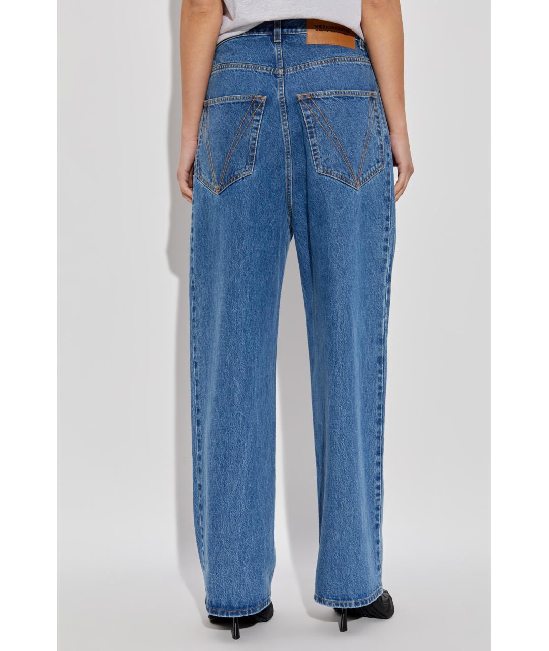 VETEMENTS Синие хлопковые прямые джинсы, фото 4