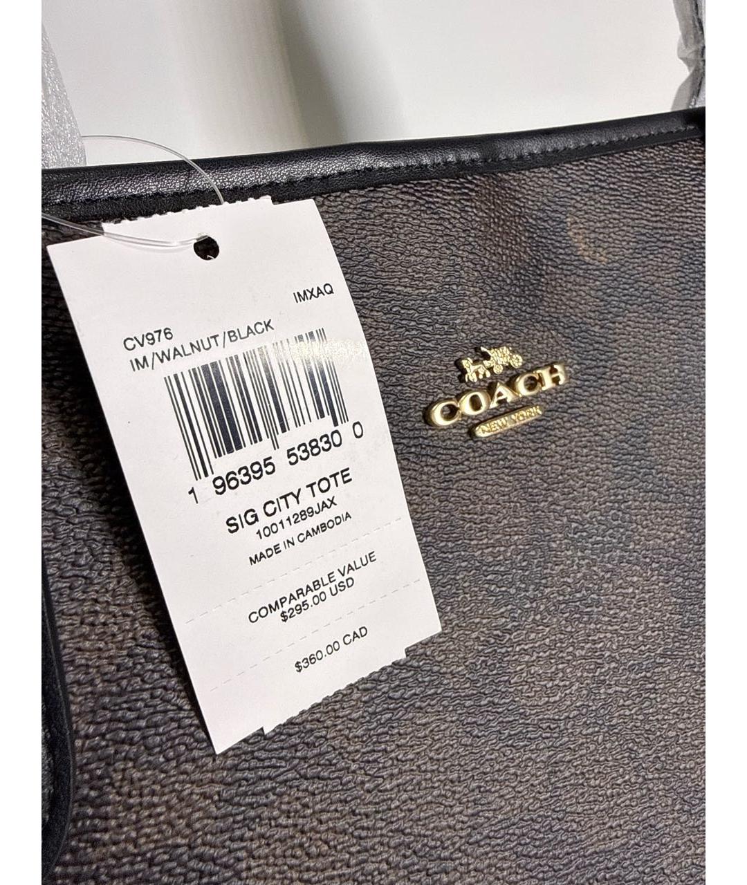 COACH Коричневая сумка тоут, фото 7