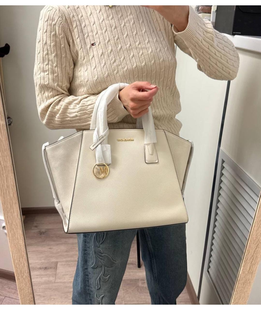 MICHAEL KORS Бежевая кожаная сумка с короткими ручками, фото 2