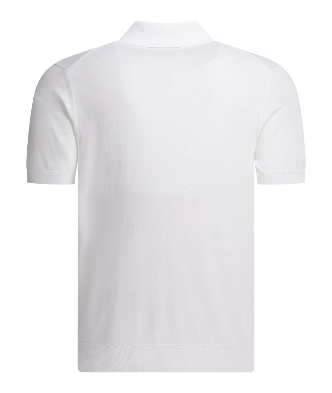 TOM FORD Белое хлопковое поло с коротким рукавом, фото 2