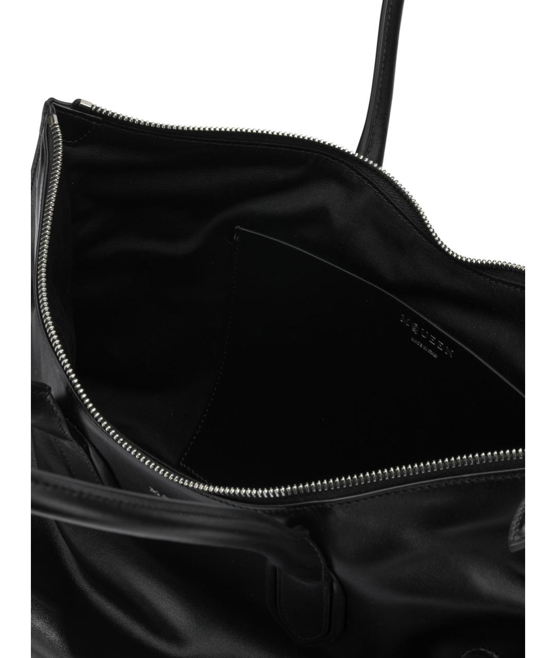 ALEXANDER MCQUEEN Черная кожаная сумка через плечо, фото 5