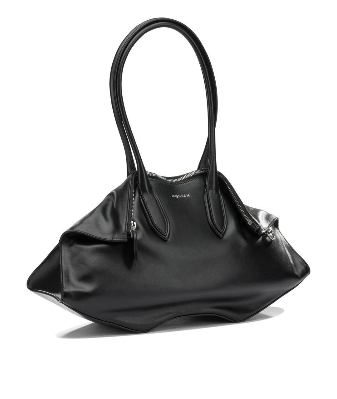 ALEXANDER MCQUEEN Черная кожаная сумка через плечо, фото 2