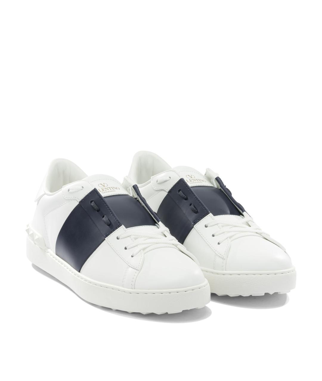 VALENTINO Белые кожаные низкие кроссовки / кеды, фото 2