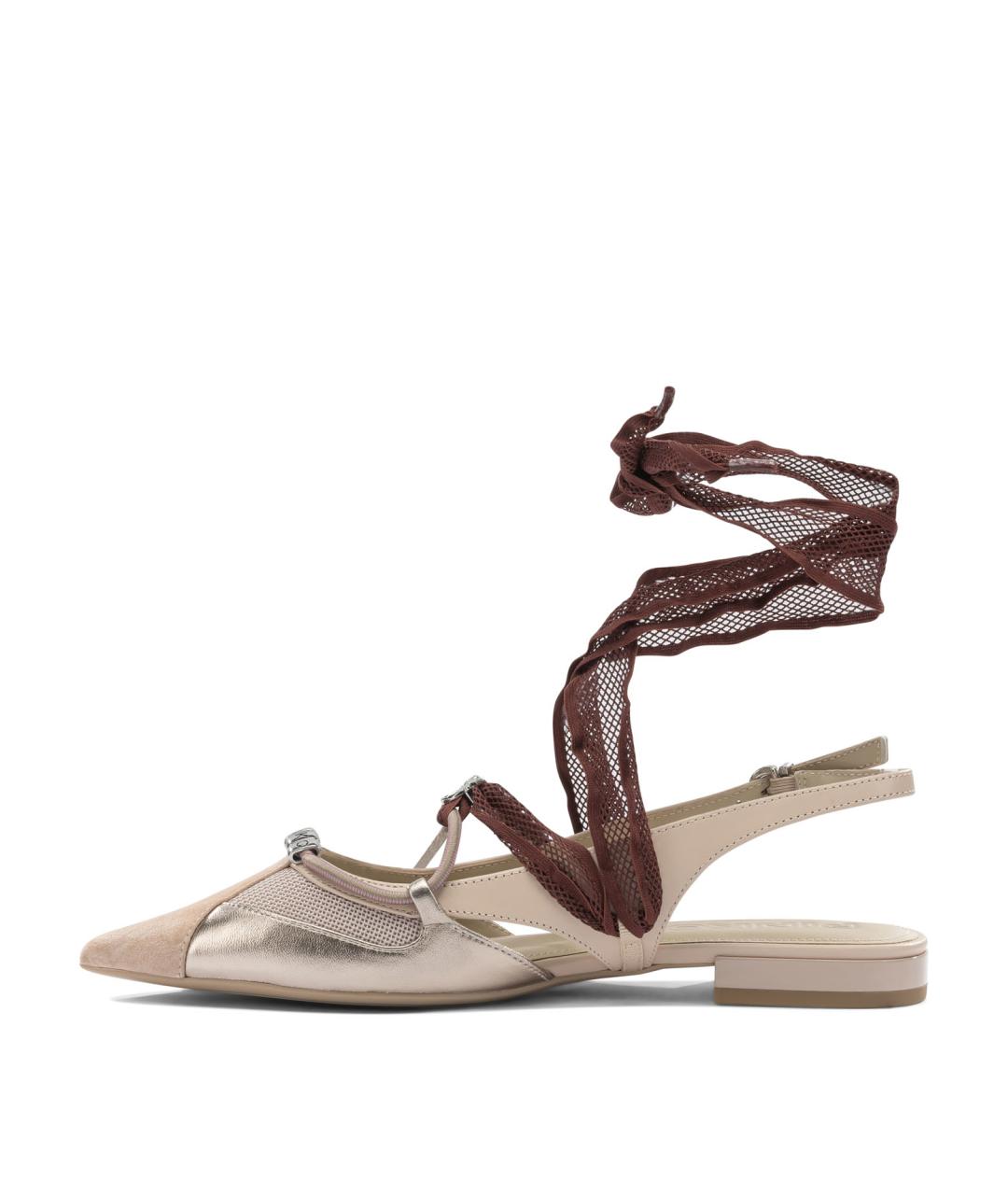 PINKO Бежевые кожаные босоножки, фото 3