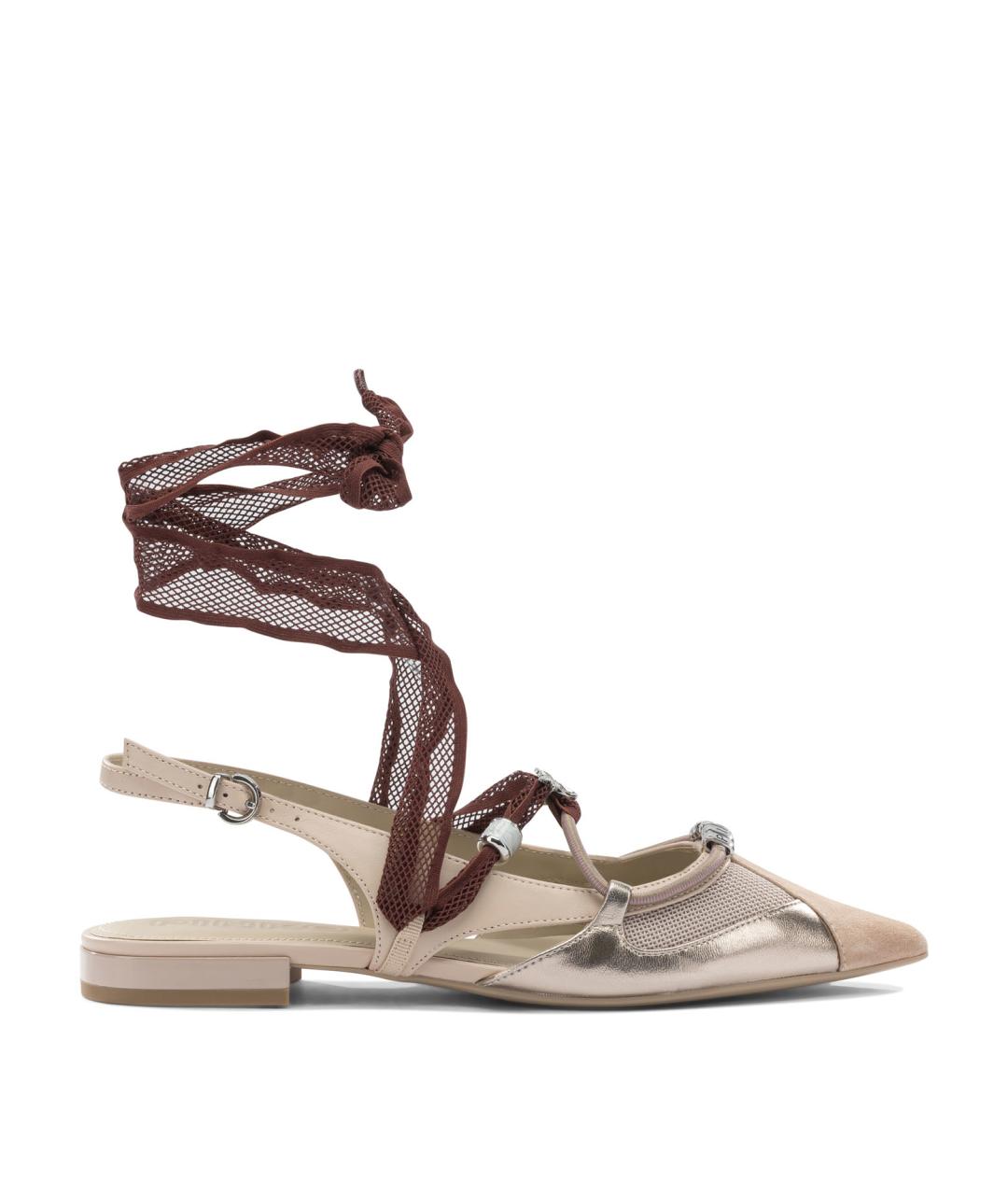 PINKO Бежевые кожаные босоножки, фото 1