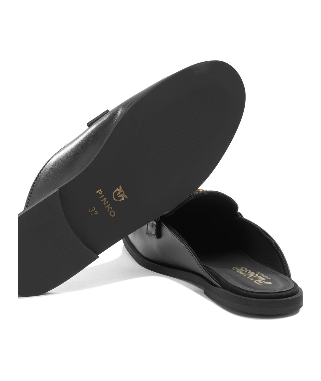PINKO Черные кожаные мюли, фото 5