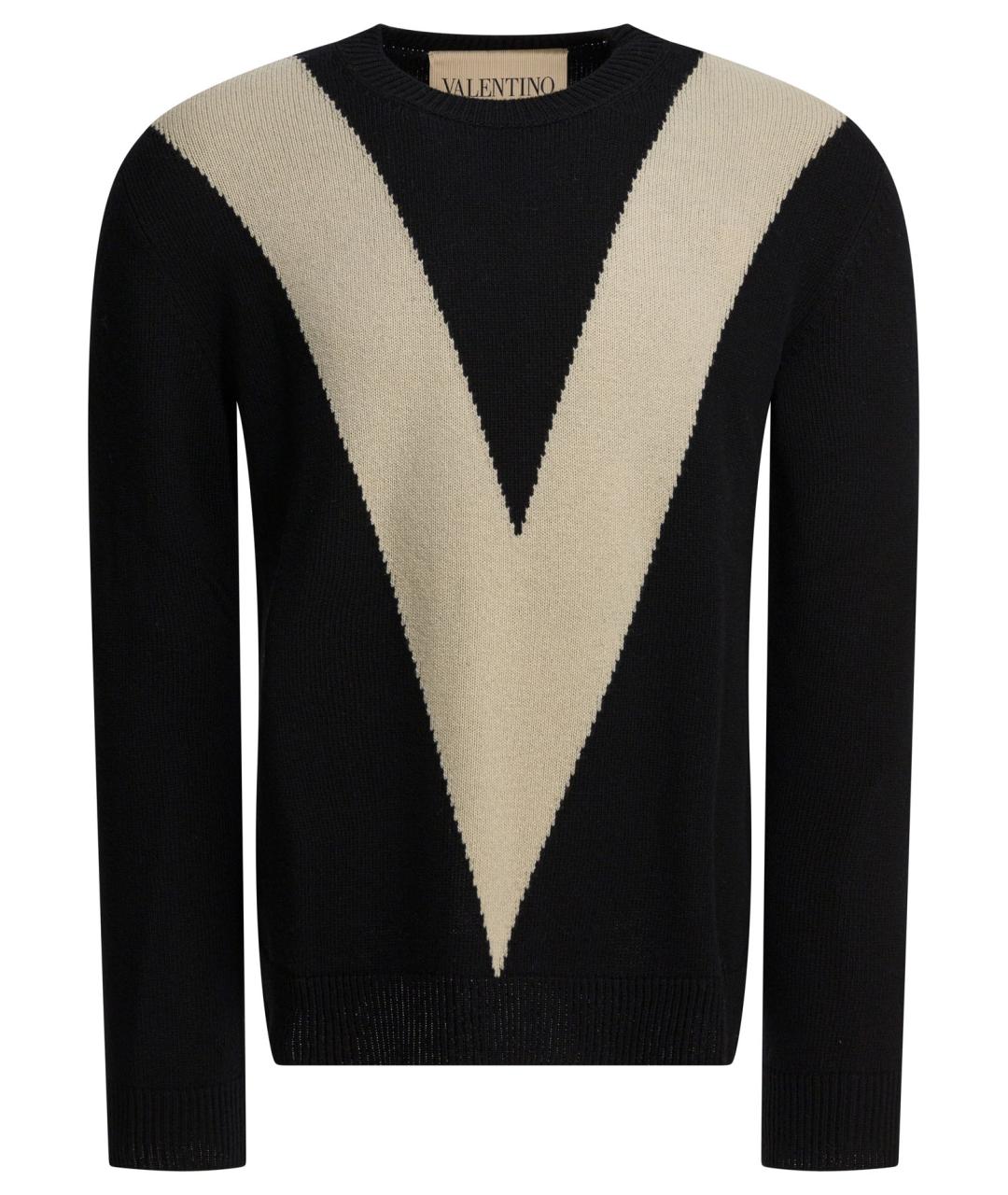 VALENTINO Черный шерстяной джемпер / свитер, фото 1