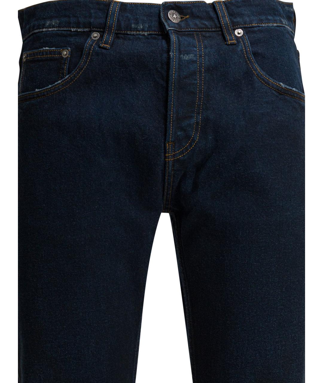 GOLDEN GOOSE DELUXE BRAND Синие хлопковые прямые джинсы, фото 3