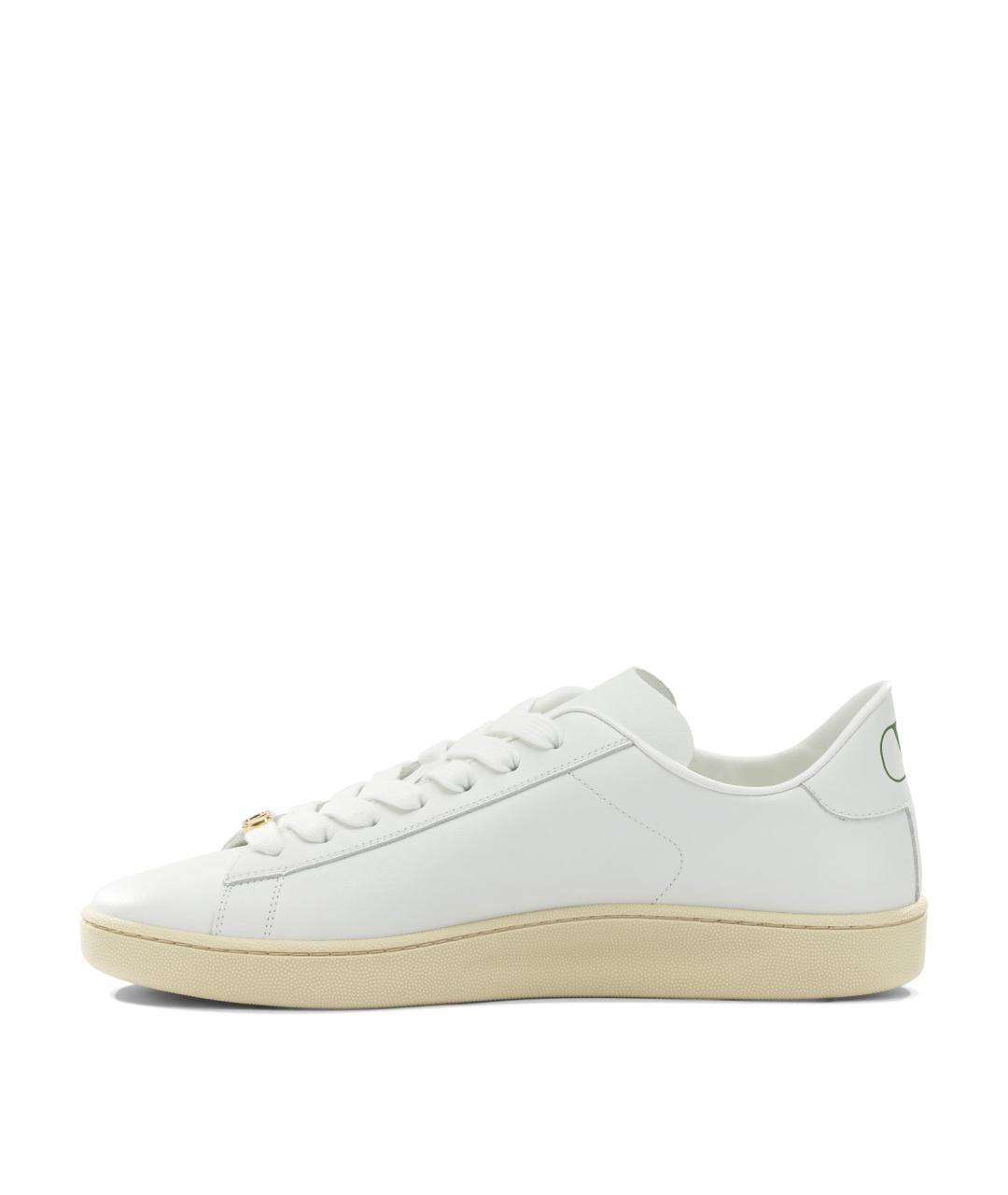 VALENTINO Белые кожаные низкие кроссовки / кеды, фото 3