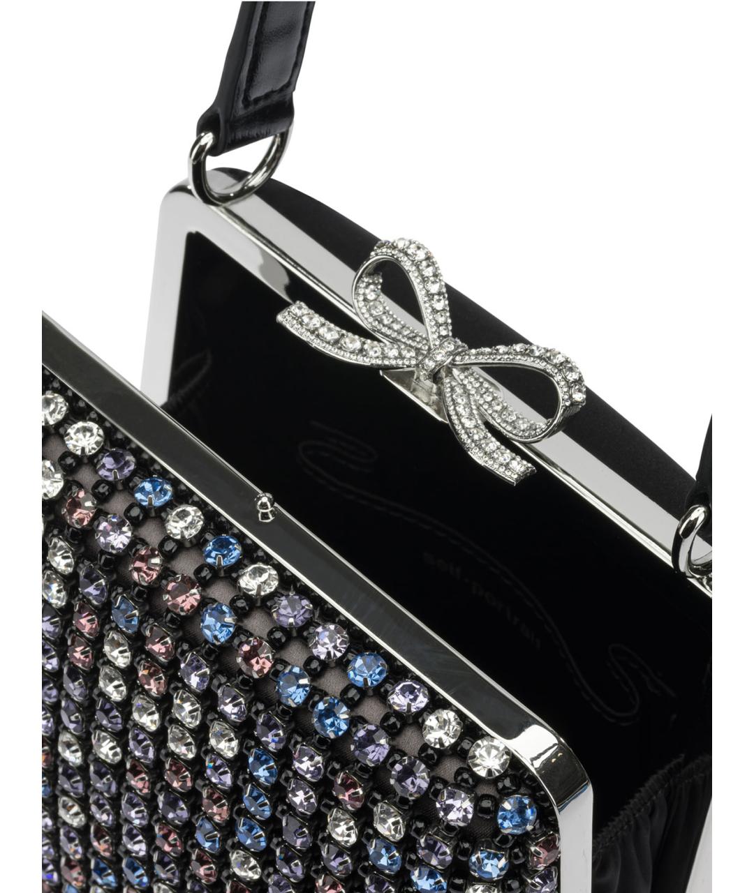 SELF-PORTRAIT Черная тканевая сумка с короткими ручками, фото 5