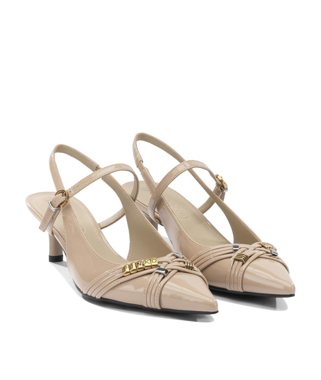 PINKO Бежевые кожаные туфли, фото 2