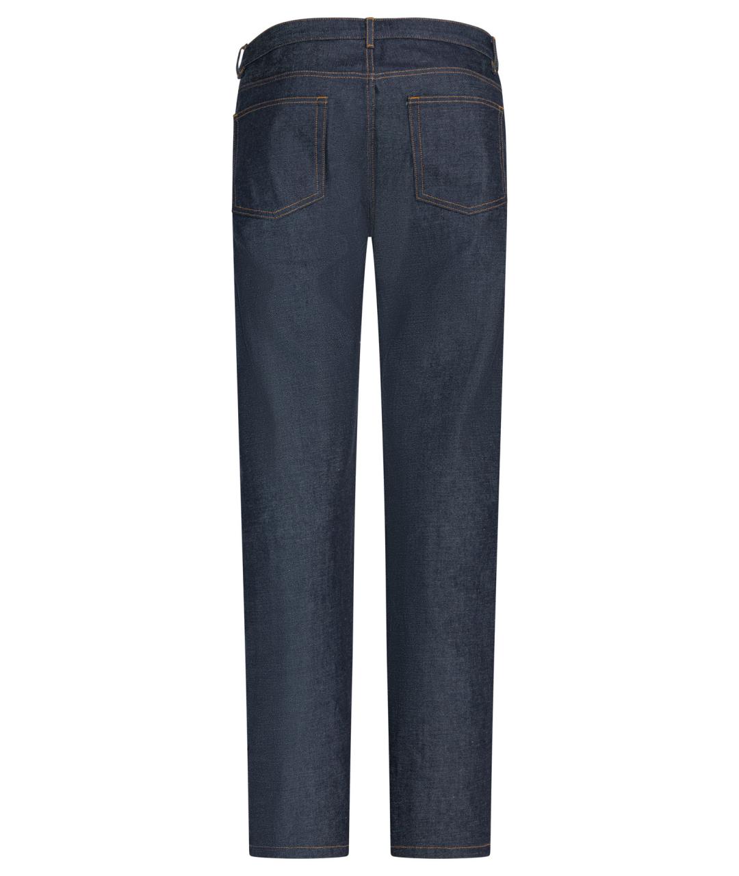 A.P.C. Синие хлопковые прямые джинсы, фото 2