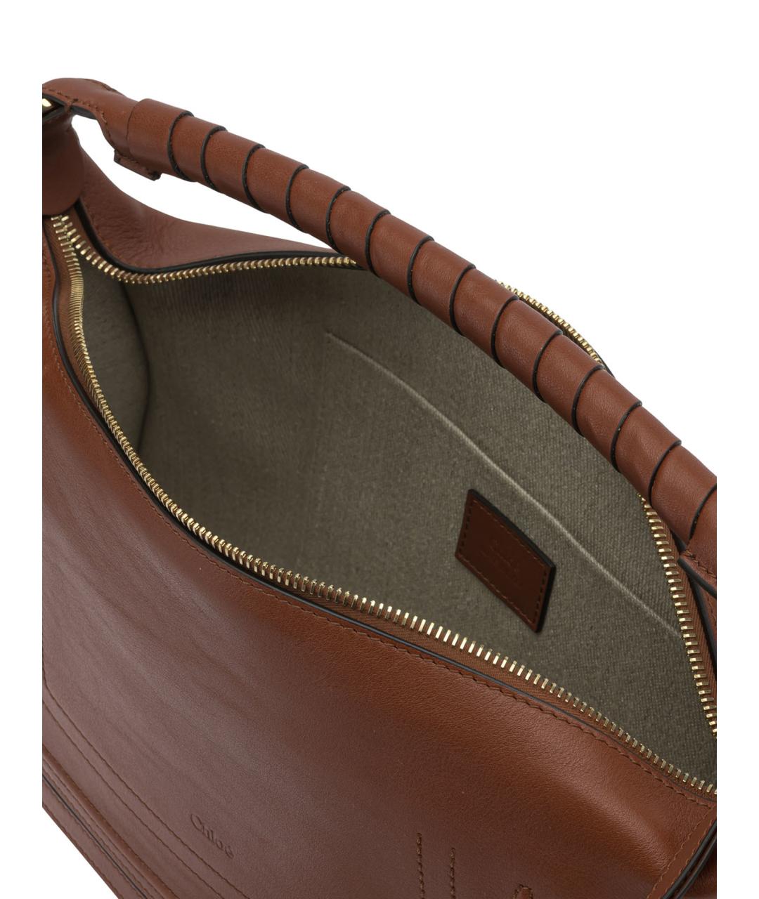 CHLOE Коричневая кожаная сумка через плечо, фото 5