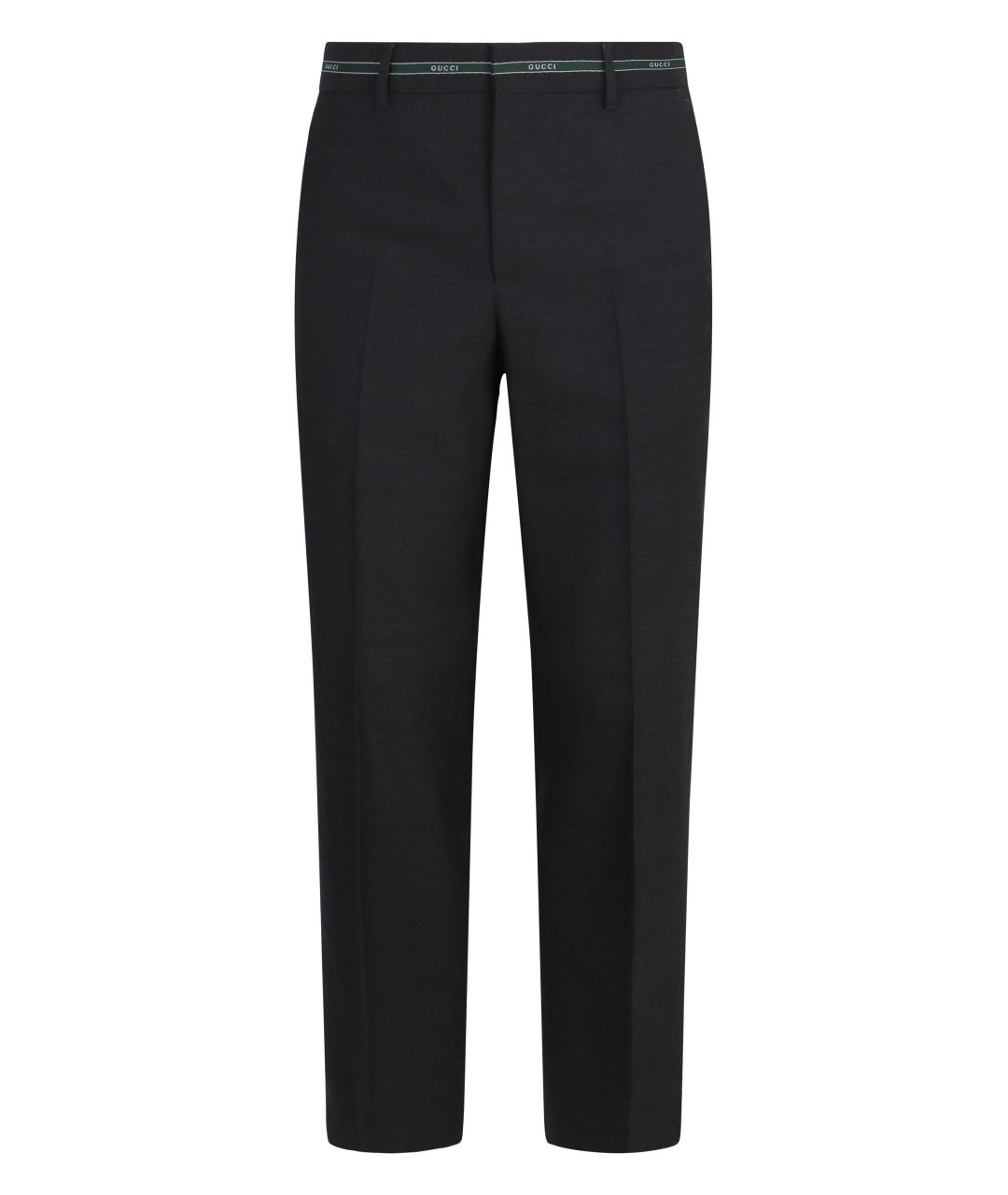 GUCCI Черные шерстяные повседневные брюки, фото 1
