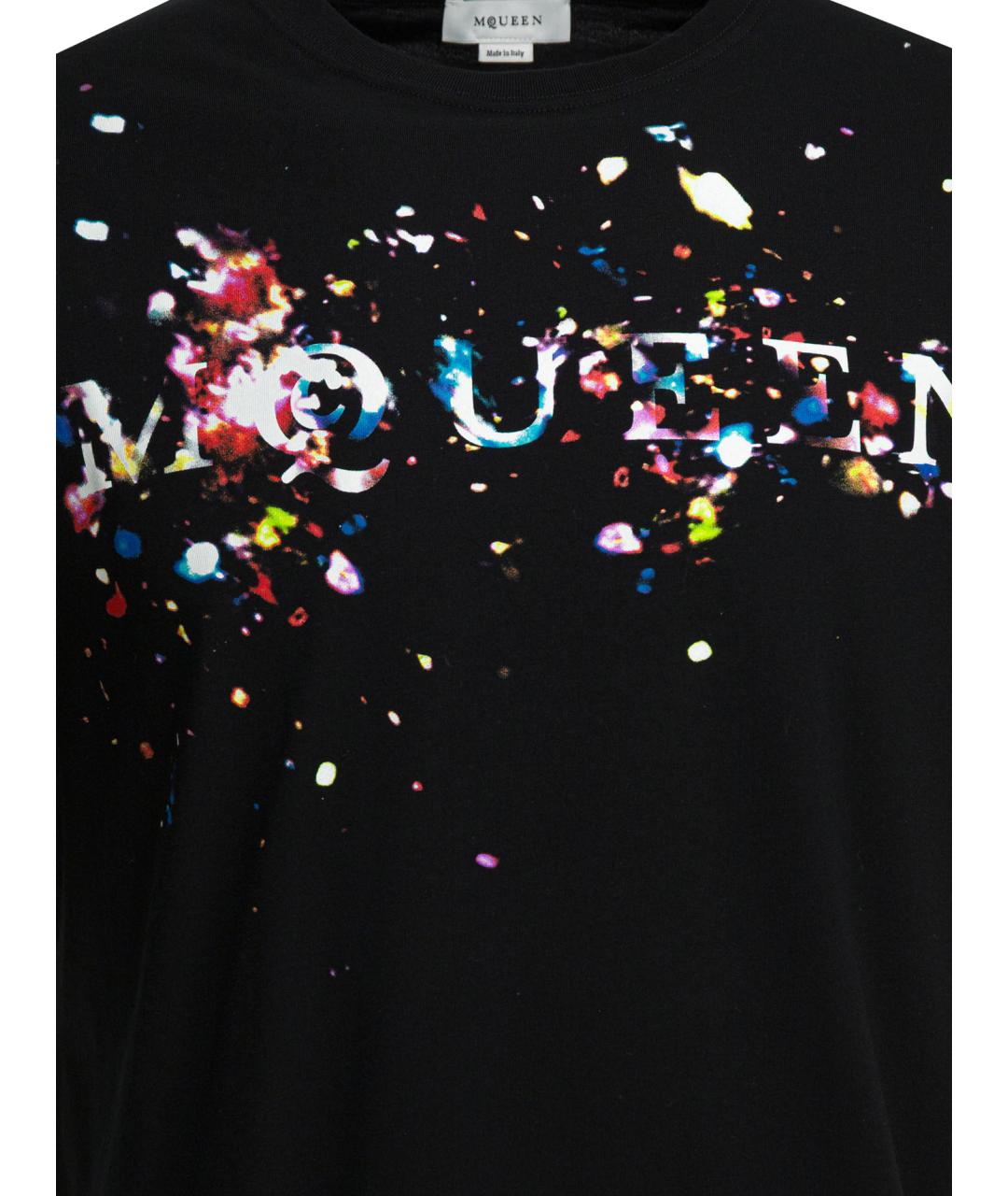ALEXANDER MCQUEEN Черная хлопковая футболка, фото 3